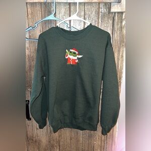 Gildan Green Sweater with Santa Design